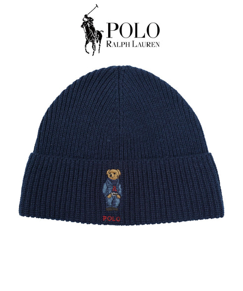 ポロ ラルフローレン POLO RALPH LAUREN solid denim bear beanie ニット帽 【メール便】
